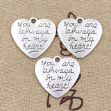 12pcs Always In My Heart Charms 20x21mm DIY Jewelry Findings