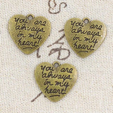 12pcs Always In My Heart Charms 20x21mm DIY Jewelry Findings