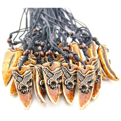 12pcs Tribal Style Eagle Pendants Necklaces XL59