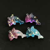 12pcs Glitter Resin Dolphin & Shell Ocean Animal DIY Accessories