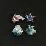 12pcs Glitter Resin Dolphin & Shell Ocean Animal DIY Accessories