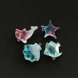 12pcs Glitter Resin Dolphin & Shell Ocean Animal DIY Accessories