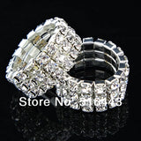 12pcs Czech Rhinestones 3rows Stretchy Women Rings A945