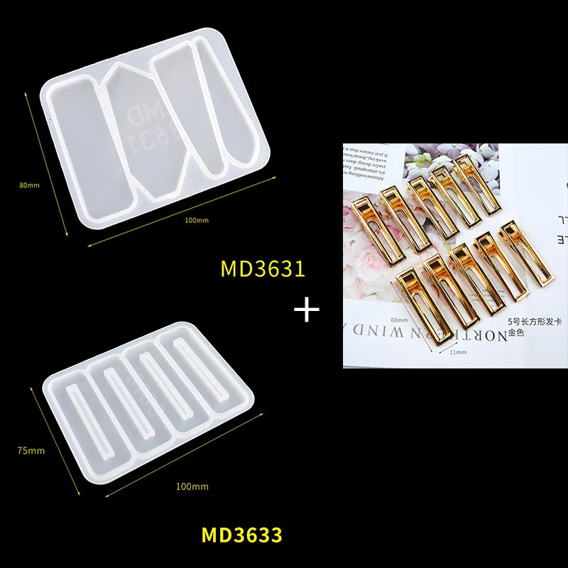12pcs DIY Resin Hairpin Molds for Jewelry Craft