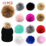 12pcs Hairball Pompoms for DIY Hats Crafts Supplies