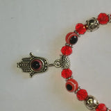 12pcs Devil's Eye Fatima Hand Bracelet Glass Beads Elastic Rope Woven