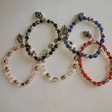12pcs Devil's Eye Fatima Hand Bracelet Glass Beads Elastic Rope Woven