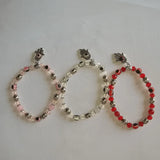 12pcs Devil's Eye Fatima Hand Bracelet Glass Beads Elastic Rope Woven