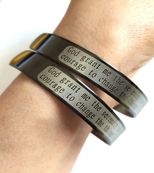 12pcs Serenity Prayer Jeremiah 2911 Cuff Bracelets Men's Fashion Wristbands