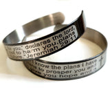 12pcs Serenity Prayer Jeremiah 2911 Cuff Bracelets Men's Fashion Wristbands