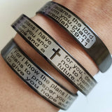 12pcs Serenity Prayer Jeremiah 2911 Cuff Bracelets Men's Fashion Wristbands