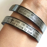 12pcs Serenity Prayer Jeremiah 2911 Cuff Bracelets Men's Fashion Wristbands