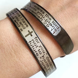 12pcs Serenity Prayer Jeremiah 2911 Cuff Bracelets Men's Fashion Wristbands