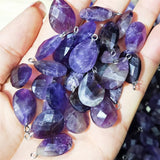 12pcs Natural Stone Water Drop Charm Pendants for Jewelry Making