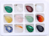 12pcs Natural Quartz Stone Choker Necklace with Water Drop Pendants