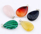 12pcs Natural Quartz Stone Choker Necklace with Water Drop Pendants