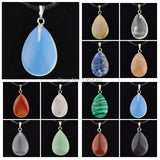 12pcs Natural Quartz Stone Choker Necklace with Water Drop Pendants