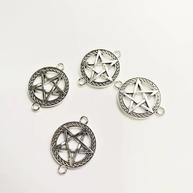 12pcs Pentagram Pendants, Necklace Accessories, Charms For Jewelry Making