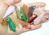 12pcs Unisex Opal Unakite Onyx Arrow Pendants Necklace DIY