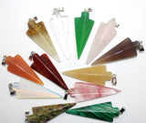 12pcs Unisex Opal Unakite Onyx Arrow Pendants Necklace DIY