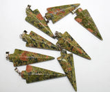 12pcs Unisex Opal Unakite Onyx Arrow Pendants Necklace DIY
