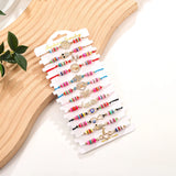 12pcs Flamingo Heart Pendant Braided Charms Bracelets Women Anklets