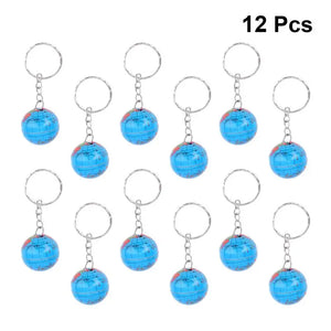 12pcs Globe Keychains Earth World Key Pendant Keyring Planet Rings Kids Charms