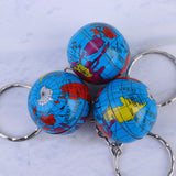 12pcs Globe Keychains Earth World Key Pendant Keyring Planet Rings Kids Charms