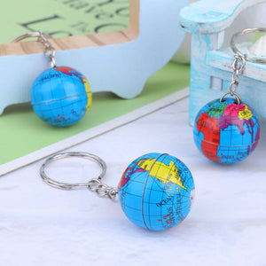12pcs Globe Keychains Earth World Key Pendant Keyring Planet Rings Kids Charms