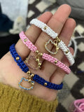12pcs Crystal Cat Charm Pendant Bracelet Gift for Women