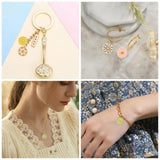12pcs Enamel Pendants, Baroque Style, Flat Round Flower, 6 Colors