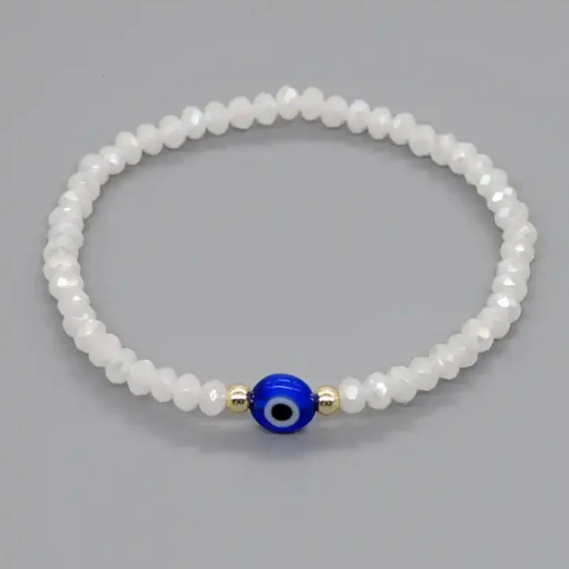 12pcs Crystal Beaded Bracelet Evil Eye Bead Bracelet
