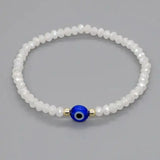 12pcs Crystal Beaded Bracelet Evil Eye Bead Bracelet