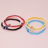 12pcs Crystal Beaded Bracelet Evil Eye Bead Bracelet
