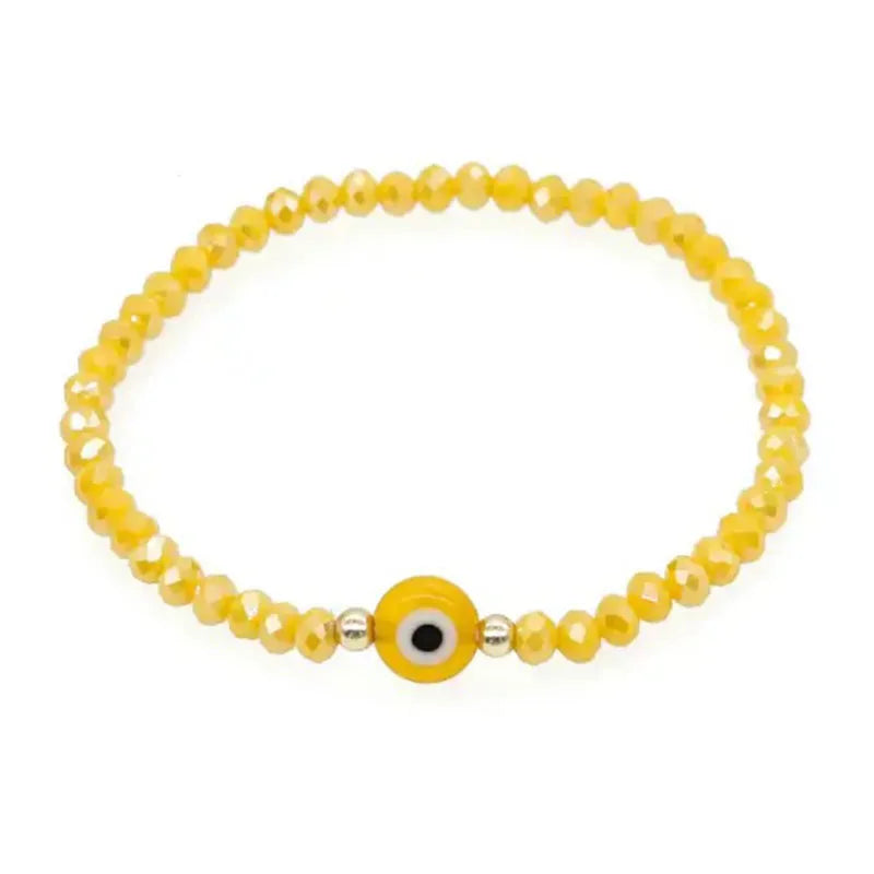 12pcs Crystal Beaded Bracelet Evil Eye Bead Bracelet