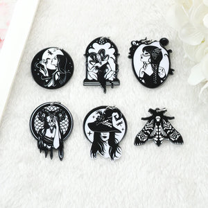 12pcs Hecate Goddess Charms Acrylic Witch Butterfly Pendant Jewelry
