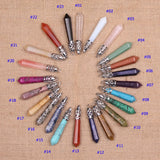 12pcs Hexagonal Column Pendant Natural Crystal Quartz Carnelian Opalite