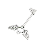 12pcs Antique Tibetan Silver Angel Wings Key Charm Pendant 59x40mm