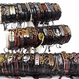 12pcs Leather Bracelet Wristband Bangle Lots Bulk Cuff Men Women