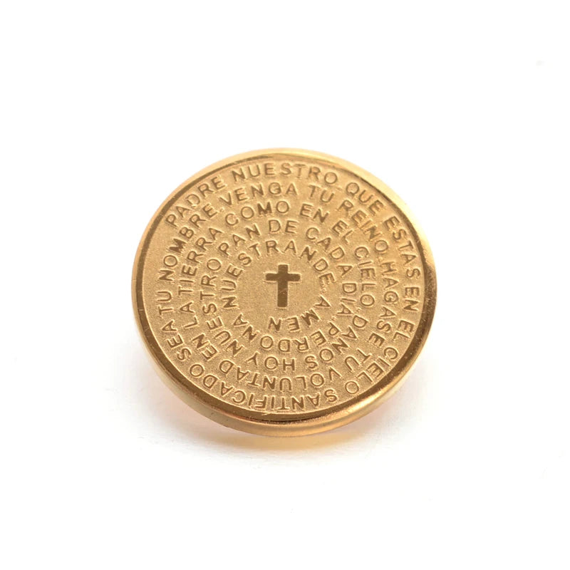 12pcs Lord Prayer 304 Stainless Steel Charms Pendants for DIY Necklace Findings