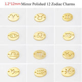 12MM Round Zodiac Charms Mirror Polished Discs - 12pcs/Lot