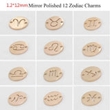 12MM Round Zodiac Charms Mirror Polished Discs - 12pcs/Lot