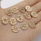 12MM Round Zodiac Charms Mirror Polished Discs - 12pcs/Lot