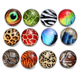 Animal Skin Pattern Glass Charm 18mm Snap Button Jewelry