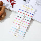 12pcs Minimalist Heart Pendant Charms Bracelets Knitted Rope Chain Anklets