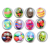 12pcs Eggshell Glass Snap Buttons for 18mm Bracelet KZ0527