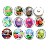 12pcs Eggshell Glass Snap Buttons for 18mm Bracelet KZ0527