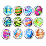 12pcs Eggshell Glass Snap Buttons for 18mm Bracelet KZ0527