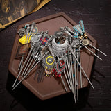 12pcs Mix Hairpin Hair Accessories For Girls Woman Jewelry Vintage Sticks Silver
