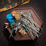 12pcs Mix Hairpin Hair Accessories For Girls Woman Jewelry Vintage Sticks Silver